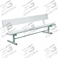 ULTRASITE Outdoor Bench: 72 in Overall Lg, 34 1/4 in Overall Ht, Silver, Silver, Solid Surface (MPN 940P-A6). Key specifications — Manufacturer Part Number: 940P-A6; Brand: ULTRASITE; Frame Color: Silver; Product Type: Outdoor Bench; Seat Color: Silver.