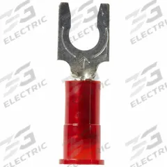 3M Fork Terminals: Red, Nylon, #8 Stud Size, 22 AWG – 18 AWG Wire Range, Locking Fork, 600 V (MPN MNG18-8FLK). Key specifications — Barrel Style: Insulation Grip; Manufacturer Part Number: MNG18-8FLK; Brand: 3M.