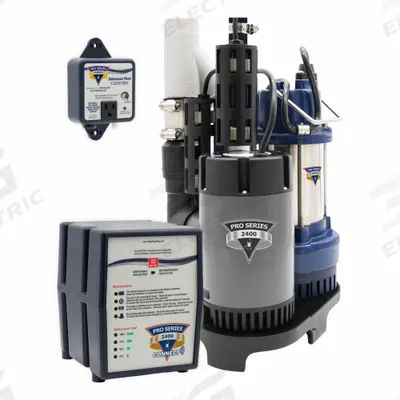 PRO SERIES PUMPS Sump/Battery Back-Up System: 1/2 hp, 115V AC, 33 ft Max. Head (Primary Pump) - Wi-Fi Enabled Combination Sump Pump Systems