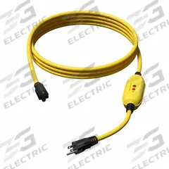 APPROVED VENDOR Line Cord GFCI: Auto Reset, 26 ft Lg, 12/3, 5-15P Plug, 15 A Current, 125V AC, 5-15R (MPN 875LD4). Key specifications — NEMA Plug Configuration: 5-15P; NEMA Receptacle Configuration: 5-15R; Brand: APPROVED VENDOR; Voltage: 125V AC.