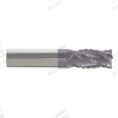 APPROVED VENDOR Roughing End Mill: Carbide, AlTiN Coated, 4 Flute, 3/8" Mill Dia, 1" LOC - Corner-Radius Carbide Roughing End Mills for Steel & Cast Iron