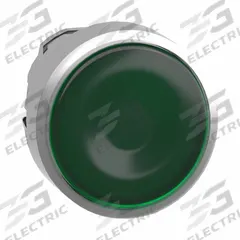 SCHNEIDER Push Button: Green, 22 mm Mounting Size, Metallic, Momentary (MPN ZB4BA38). Key specifications — Brand: SCHNEIDER; Action: Momentary; Series: XB4; Push Button Material Type: Metallic.