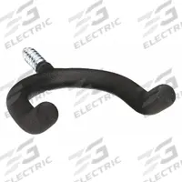 APPROVED VENDOR Hook: Screw-In, 50 lb Wt Capacity, 2 Points per Hook, Black, 4 in Projection, Steel (MPN 4ERX8). Key specifications — attr1068644: Black; attr1068645: Zinc Plated; attr1068655: Steel; attr1068664: Hook.