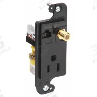 HUBBELL Combination Device: 5-15R, Black, 125V AC, 15 A (MPN RJ650BKTR). Key specifications — Voltage Rating: 125V AC; Brand: HUBBELL.