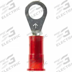 3M Ring Terminal: Red, Nylon Insulation, #10 Stud Size, 22 AWG to 18 AWG Wire Sizes, 1,000 V (MPN MNG18-10R/LX). Key specifications — attr1308027: 3M.