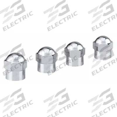 VICTOR Hex Valve Cap: Tire Valve Caps, Grip Seal, Hex, Chrome