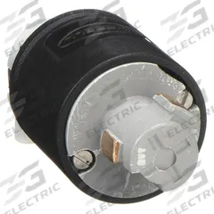 HUBBELL Locking Plug: Non-NEMA, Black/White, 125V AC, 20 A, 2 Pole, 3 Blade (MPN HBL23014HGB). Key specifications — Brand: HUBBELL.