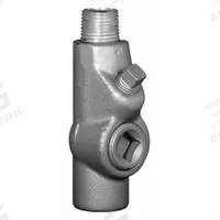 Sealing Fitting - Vertical and Horizontal: Aluminum, 1 1/2 in Trade Size, Male to Female (MPN EYM-150AL). Key specifications — Brand: APPLETON ELECTRIC; Finish: Powder Coated; Connection Type: Threaded; Thread Gender: Male to Female; Ends - Hazardous Fittings: 1-1/2 in FNPT x 1-1/2 in MNPT; Material: Aluminum; Hazardous Location Rating: Class III; Thread Type: NPT.