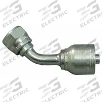 AEROQUIP Hydraulic Crimp Fitting: Steel x Steel, 45° Elbow, -4 For Hose Dash Size, Metric x Crimp (MPN 1A6DLA4). Key specifications — Fitting Gender: Female x Genderless; Fitting Connection Type: Metric x Crimp; Brand: AEROQUIP; Thread Size: M14-1.5; For Hose Dash Size: -4.