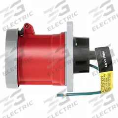 LEVITON Pin and Sleeve Receptacle: Red, 480V AC, Three Phase, 60 A, 3 Pole, 4 Wire, IEC Grounding (MPN 460R7WLEV). Key specifications — Brand: LEVITON.