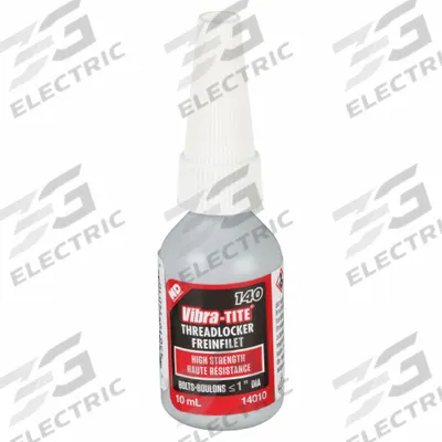 VIBRA-TITE High-Strength Threadlocker: 140, Red, High-Temp Resistant, 0.34 fl oz, Bottle - High-Strength Threadlockers (Red)