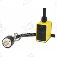 KH INDUSTRIES Pendant Drop Outlet Box: 25 ft Lg, 12/4, L14-20P Plug, 4 Outlets, 20 A Current, Black (MPN PP9DD-520-B12F-L1420). Key specifications — Brand: KH INDUSTRIES; Power Indicator: No; Temperature Rating: -40° to 194°F; NEMA Plug Configuration: L14-20P.