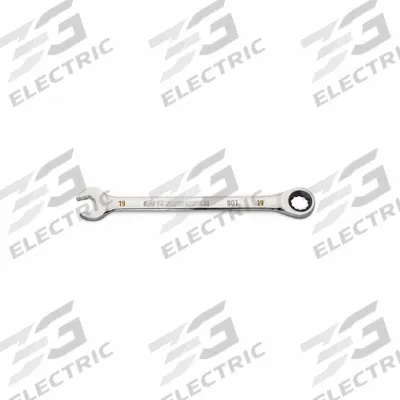 GEARWRENCH Combination Ratcheting Wrench: Alloy Steel, Full Polish Chrome, 19 mm Head Size - SAE 12-Point Ratcheting Combination Wrenches
