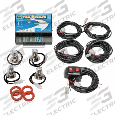 WOLO Hide-A-Way Strobe Light: Concealed Warning Light, White, 5 3/8 in Overall Wd - Vehicle Concealed Mount Flashing Lights
