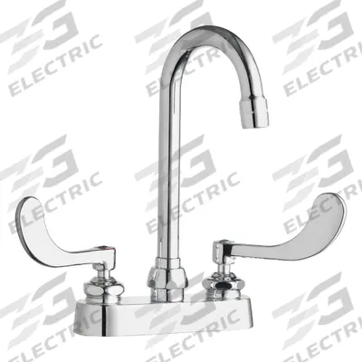 CHICAGO FAUCETS Gooseneck Kitchen/Bathroom Faucet: 895, Cast Brass, Centerset, Deck - Centerset Kitchen Faucets