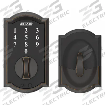 SCHLAGE RESIDENTIAL Electronic Keyless Lock: 1 3/4 in Door Thick - Max, Push Button - Electronic Keyless Access Deadbolts