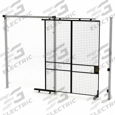 HUSKY RACK & WIRE Tunnel Slide Door: 8 ft H x 6 ft W x 1 3/4 in D, Black - Husky Rack & Wire Quick-Assemble Woven-Wire Partition Components