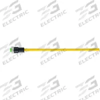 Cordset: 7/8" Female Straight x Bare Wire, 5 Pins, Yellow, TPE, 3 m Cable Lg, 9 A Max Current (A) (MPN 7700-A5021-U1D0300). Key specifications — Cable Jacket Color: Yellow; Cable Jacket Material: TPE; IP Rating: IP68; Wire Size: 16 AWG; Brand: MURRELEKTRONIK.