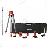 JOHNSON LEVEL Rotary Laser: 800 ft Range w/Receiver, Red Beam, Horizontal, ±1/8 in @ 50 ft, 0 Dots (MPN 99-026K). Key specifications — attr935954: Red; attr935948: ±1/8 in @ 50 ft; attr935970: Laser Glasses; attr935961: Horizontal; attr935962: Pendulum Self-Leveling; attr935949: NiMH; attr935951: 90º Split Beam for Alignment Work; attr935952: Batteries Included.