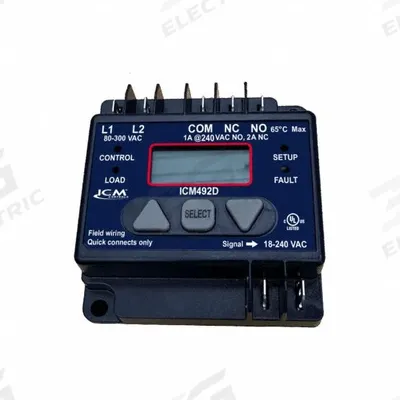 ICM Line Voltage Monitor: Single Phase, Monitors Line Volt, SPDT - NO/NC, LCD - Line Voltage Monitors