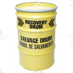 APPROVED VENDOR Salvage Drum: Steel, 30 gal, Bolt Ring, 18 ga / 18 ga / 18 ga, Epoxy Phenolic, Steel (MPN 14462R). Key specifications — Drum Material: Steel; Drum Head Type: Open Head; UN Rating Solids: 1A2/Y400/S; UN Rating Liquids: Not Rated; Drum Message Text: Recovery Drum Salvage Drum Barril De Salvamento; Closing Ring Material: Steel; For Holding: Solids; Brand: APPROVED VENDOR.