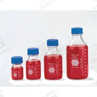 KIMBLE Media Bottle: 500 mL, Screw-On, GL 45, 176 mm, Colorless, Closure Included, Wide Mouth Size (MPN 14395-500). Key specifications — Closure Type: Screw-On; Mouth Size: Wide; Screw Closure Size: GL 45; Brand: KIMBLE; Body Color: Colorless.