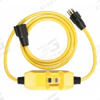SOUTHWIRE GFCI: Manual Reset, 6 ft Lg, 12/3, 6-20P Plug, 20 A Current, 240V AC, 6-20R, Yellow, SJTW (MPN 26000016-3). Key specifications — NEMA Plug Configuration: 6-20P; NEMA Receptacle Configuration: 6-20R; Brand: SOUTHWIRE; Voltage: 240V AC.