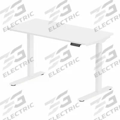 FLEXISPOT Adjustable Standing Desk: White, Laminate, 48 in Overall Wd, 24 in Overall Dp - Electric Adjustable-Height Desks