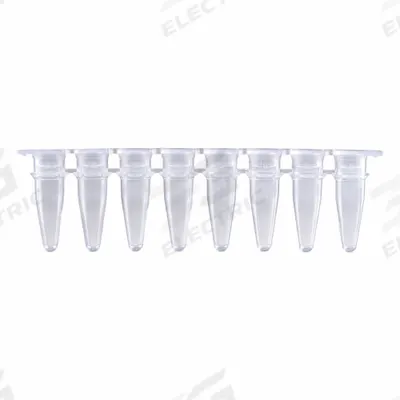 APPROVED VENDOR Strip: PCR Strip, Polypropylene, 0.2 mL Capacity - mL, Round, Natural - Plastic PCR Strip Tubes