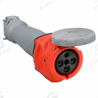 HUBBELL Pin and Sleeve Connector: Orange, 125/250V AC, 100 A, 3 Pole, 4 Wire, IEC Grounding (MPN HBLS4100C12W). Key specifications — Brand: HUBBELL.