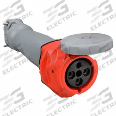 HUBBELL Pin and Sleeve Connector: Orange, 125/250V AC, 100 A, 3 Pole, 4 Wire, IEC Grounding (MPN HBLS4100C12W). Key specifications — Brand: HUBBELL.