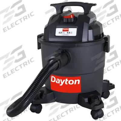 DAYTON Shop Vacuum: 4 gal Tank Size, Plastic, 1 1/4 in Vacuum Hose Dia, 8 ft Hose Lg - Mini Vacuums