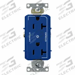 LEVITON Plugs and Receptacles: Duplex, 5-20, Blue, 125V AC, 20 A, 2 Pole / 3 Wire (MPN 16352-2PB)