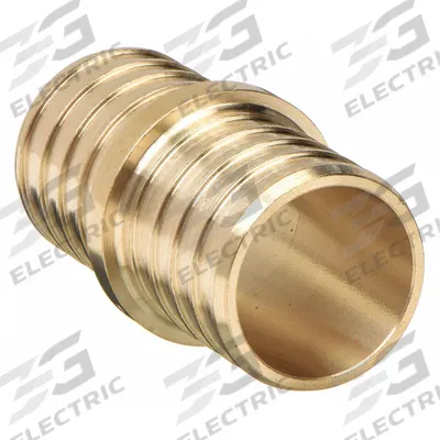 ZURN Barbed Fitting Coupling: 1 in ID x 3/4 in ID Size, Barbed x Barbed, Brass - Crimp-On Brass Barbed Tube Fittings