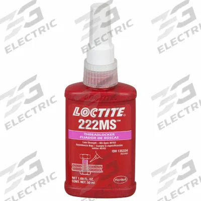 LOCTITE Low-Strength Threadlocker: 222MS, Purple, Meets Mil Spec, 1.69 fl oz, Bottle - Low-Strength Threadlockers (Purple)