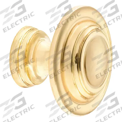 PRIME-LINE Closet Door Pull Knob: Brown, Zinc, Brass Plated - Hardware