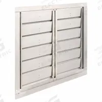 27"H-W 5 1/4"L SS Backdraft Dampr: For 24 in Fan, Double Panel, 27 in H, 27 in W, 2 in D, Horizontal (MPN 4FZJ8). Key specifications — Airflow Direction: Horizontal; Blade Type: Flat Blade; Brand: DAYTON; Maximum Air Velocity: 2500 fpm; Mounting Position: Vertical.