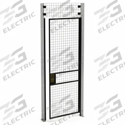HUSKY RACK & WIRE Swing Door: 8 ft H x 3 ft W x 1 3/4 in D, Black - Husky Rack & Wire Quick-Assemble Woven-Wire Partition Components