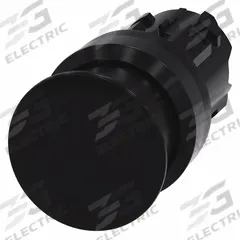 SIEMENS Mushroom Head Push Button: Black, 22 mm Mounting Size, Non-Metallic, Momentary (MPN 3SU1000-1AD10-0AA0). Key specifications — Brand: SIEMENS; Action: Momentary; Series: 3SU; Push Button Material Type: Non-Metallic.