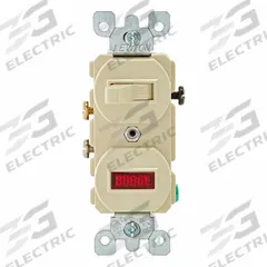 LEVITON Wall Switch: Toggle Switch, Single Pole, Maintained, Ivory, 120V AC, 15 A (MPN 5226-I). Key specifications — Illuminated: No.