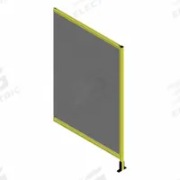 T-Slot Framing System Panel: Stand-Alone, Yellow, 84 in H x 36 in W x 5 1/2 in D, Solid (MPN 48351). Key specifications — Finish: Powder-Coated; Brand: FAZTEK; Panel Color: Clear; Panel Type: Solid; Color: Yellow; Material: Polycarbonate; Assembly: Assembled; Manufacturer Part Number: 48351.