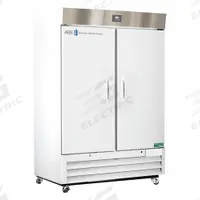 AMERICAN BIOTECH SUPPLY Lab Refrigerator: 49 cu ft, Upright, 1°C to 10°C, 34 3/4 in Overall Dp, Temp (MPN ABT-HC-49S). Key specifications — Door Opening Style: Right; Color: White; Alarm Type: Temperature; Manufacturer Part Number: ABT-HC-49S; Brand: AMERICAN BIOTECH SUPPLY; Product Type: Lab Refrigerator; Door Type: Swing Solid; Refrigerant Type: R-290.