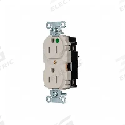 HUBBELL Receptacle: Hospital Grade, Duplex, 5-15R, Light Almond, 125V AC, 15 A - General Purpose Receptacles