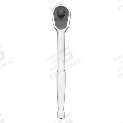 WESTWARD Hand Ratchet: Pear, Reversible, 7 3/4 in Overall Lg, Chrome - Standard-Head Ratchets