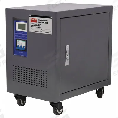 Dayton Step Up/Step Down Voltage Converter: 5 kVA Power Rating, Three Phase, 460 to 230V AC - International Voltage Converters