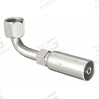 KURT Hydraulic Crimp Fitting: Carbon Steel, 90° Elbow, -4 For Hose Dash Size - Kurt Crimp Hydraulic Hose Fittings with JIC Connection