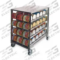 LAKESIDE Can Rack: Half Size, 4 Shelves, 75 Cans Held, Mobile, 41 1/4 in Overall Ht, 41 1/4 in Dp (MPN 458). Key specifications — Material: Stainless Steel; Brand: LAKESIDE; Full Size/Half Size: Half Size; Mobile/Stationary: Mobile; NSF Certified: No.