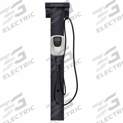 BREEZ-EV Charging Station Kits: Level 2, Pedestal, 1 Charging Ports, 200 to 240V AC - Surface Bollard Electric Vehicle Charging Stations