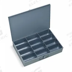 Compartment Drawer: 18 3/8 in x 12 1/2 in x 3 1/8 in, 3 1/16 in x 5 13/16 in x 2 15/16 in, Gray (MPN 115-95-D568). Key specifications — Color: Gray; Compartment HxWxD: 3 in x 5-13/16 in x 2-15/16 in; Number of Compartments: 12; Removable Dividers: No; Compatible Manufacturer Model Number: 309B; Brand: DURHAM MFG.