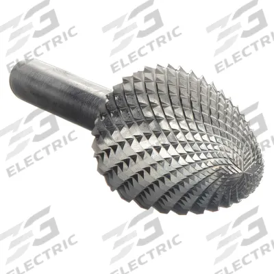 WIDIA METAL REMOVAL Carbide Bur: Ball-Nosed Tree, SF-7, Double Cut, 3/4" x 1" Head - Double-Cut Ball-Nosed Tree Burs
